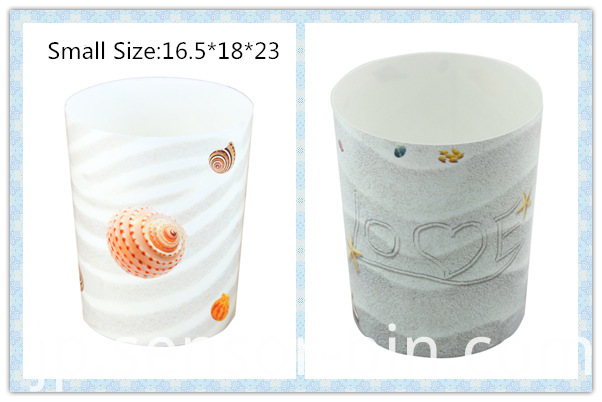 Sea Shells Design Round Plastic Waste Bin (FF-5224)